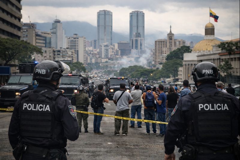 Trump asegura que Maduro ha sido capturado y la tensión se dispara en Venezuela 1 Policia caracas