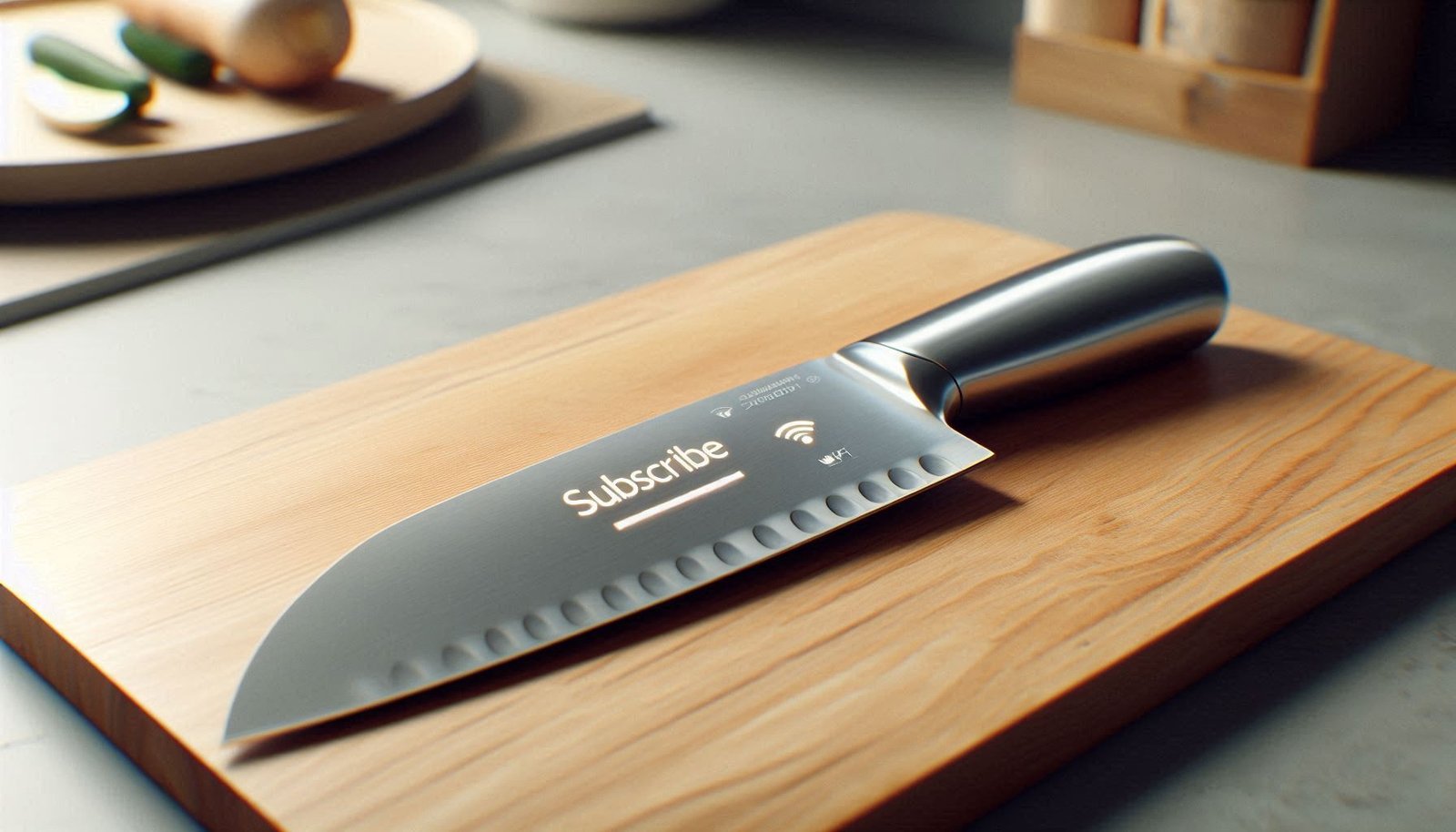 Cuchillo con funciones bloqueadas por suscripción y conexión wifi