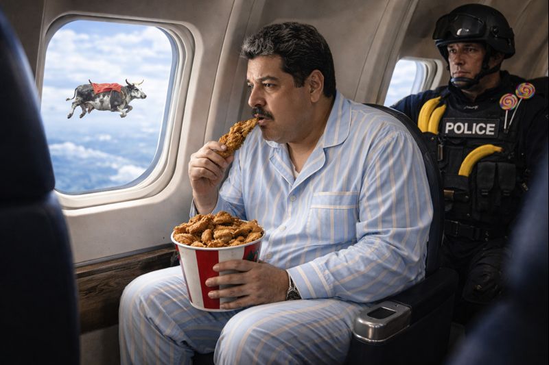 Las fotos de Maduro no son buenas. Tampoco lo necesitan 5 Imagen falsa del traslado aéreo de un detenido en un vuelo internacional.
