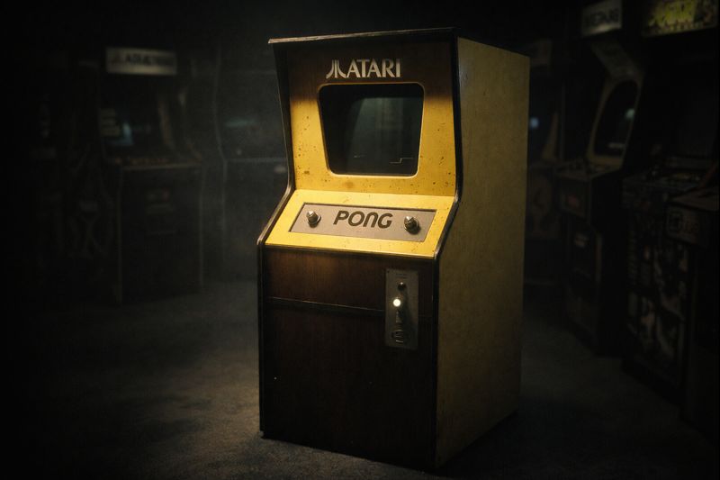Máquina recreativa clásica de Atari que representa la etapa histórica de la marca en los videojuegos.

