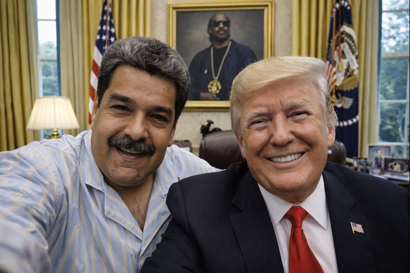 Las fotos de Maduro no son buenas. Tampoco lo necesitan 7 Imagen falsa de un encuentro institucional entre un líder político y un mandatario extranjero en un despacho oficial.