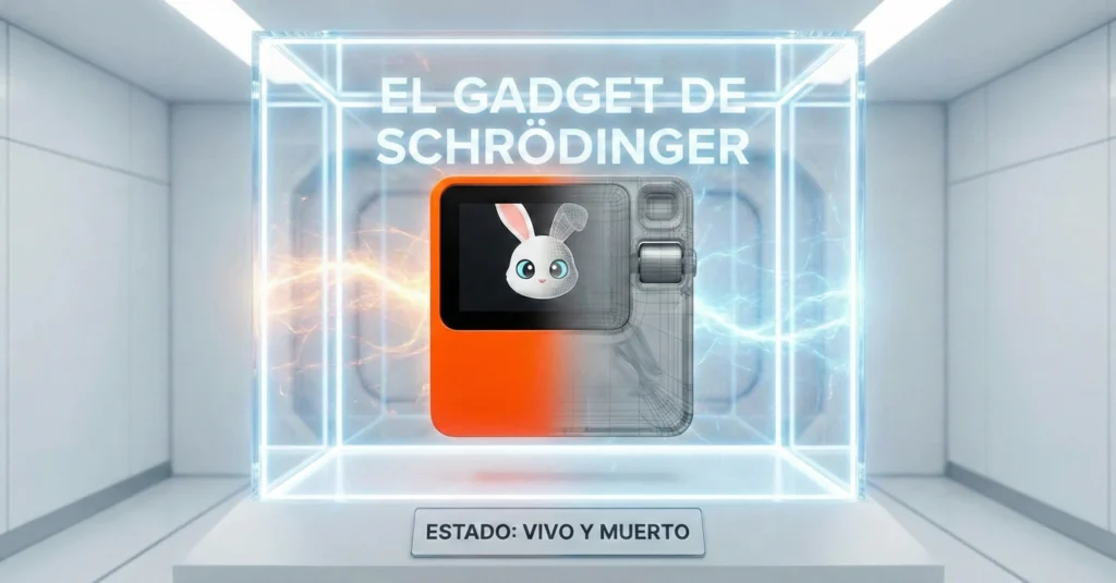 Rabbit R1: El pisapapeles de 200€ que prometió matar al móvil y murió en el intento 4 Ilustración conceptual del Rabbit R1 como el experimento de Schrödinger en estado vivo y muerto simultáneamente.2. ⚙️ CONFIGURACIÓN RANK MATH (Caja del plugin)