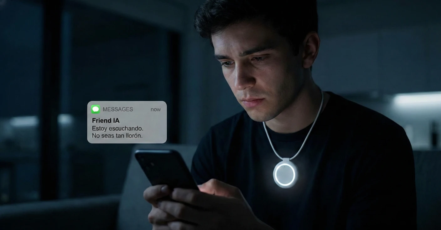 El nuevo collar Friend grabando conversaciones y violando la privacidad.
