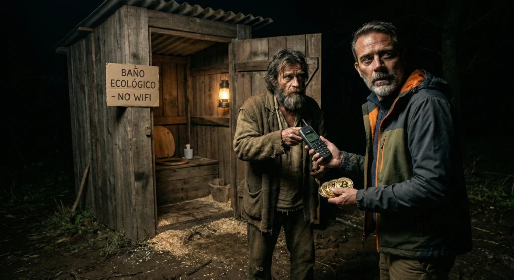 El impactante engaño del ayuno de dopamina: Pagar 2.000€ por jugar a ser pobre 5 Un falso chamán vendiendo un móvil viejo por billetes de euro en el definitivo mercado negro del WiFi.