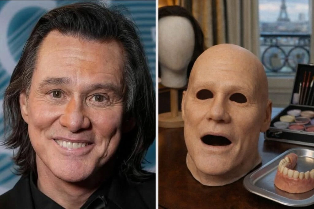 La conspiración del clon Jim Carrey explota en internet tras su aparición en los Premios César 4 jim carrey en la actualidad y una protesis de cara que simula ser de jim carrey