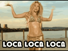 Meme/gif  de Shakira y el texto loca