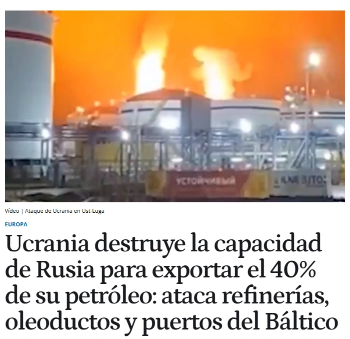 A cascarla la rebaja del IVA. 1 ucrania ataca refineria rusa
