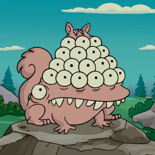 ardilla mutante muchos ojos