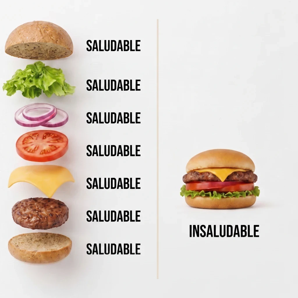 comparacion hamburguesa saludable insaludable